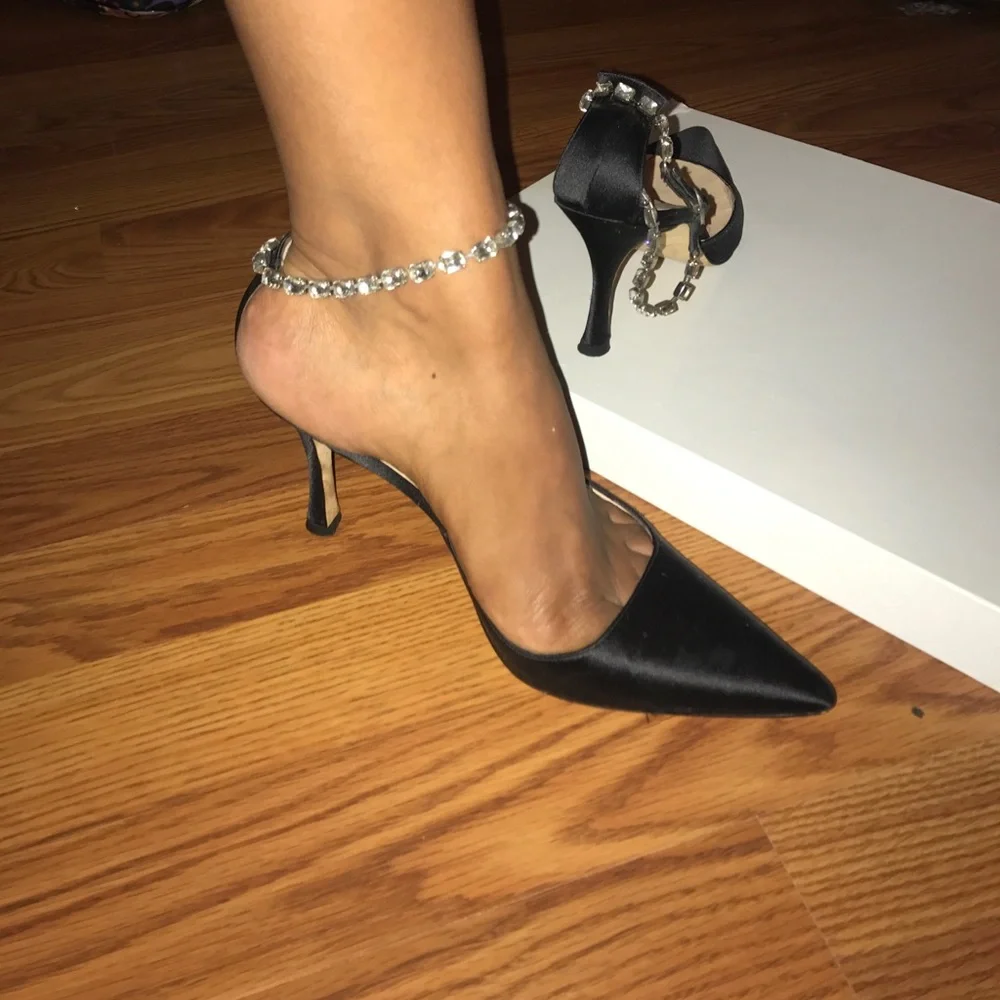 Manolo Blahnik Black Heels with Silver Accents - Picture 5 of 8